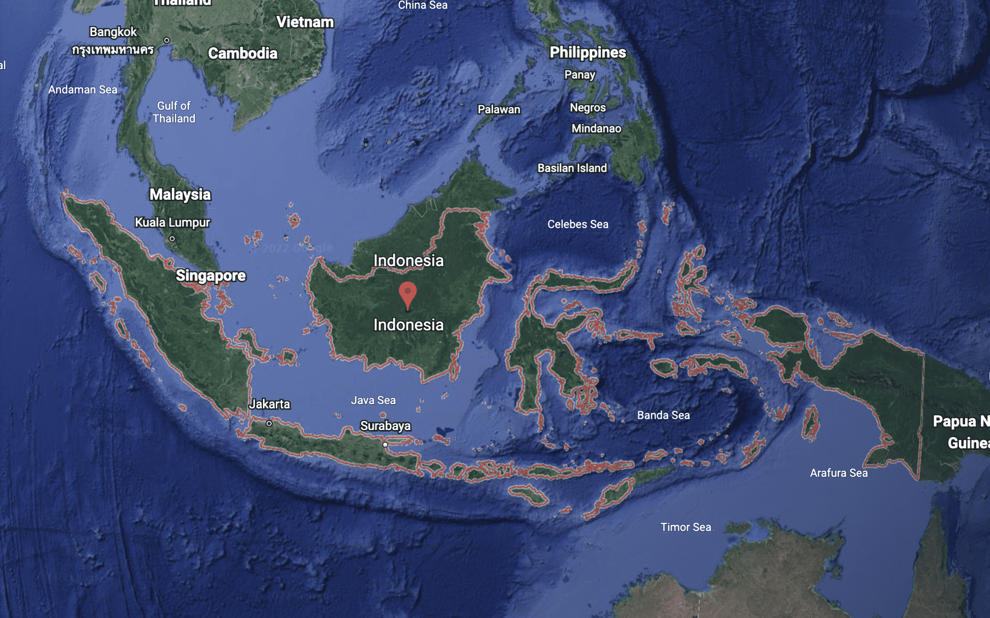 Google Earth Satellite Image of Indonesia