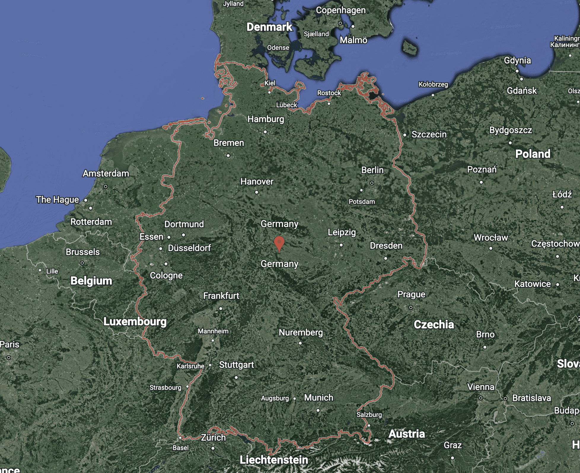 Google Earth Satellite Image of Germany