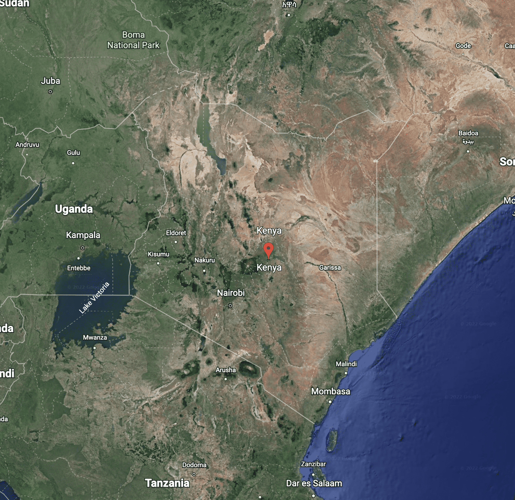 Google Earth Satellite Image of Kenya