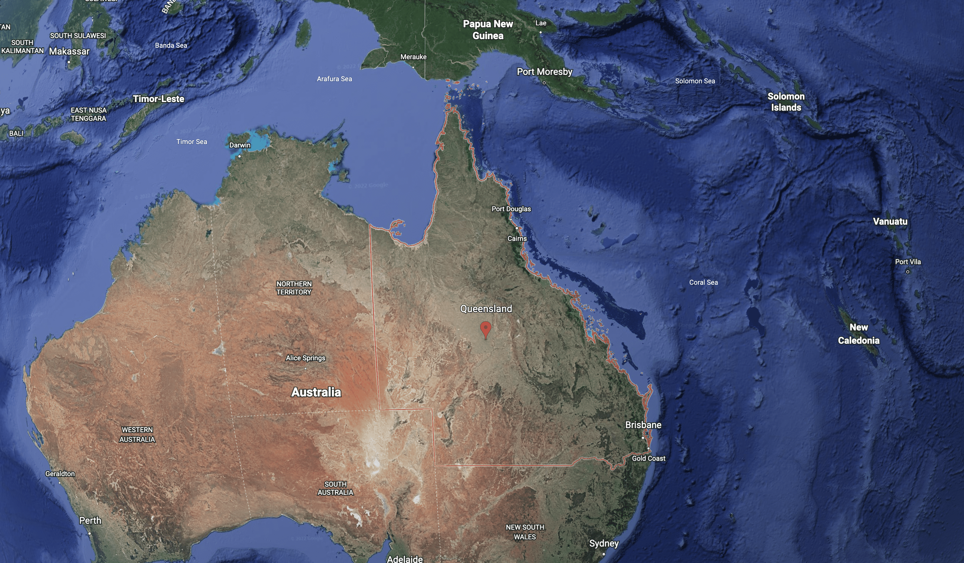 Google Earth Satellite Image of QLA Australia
