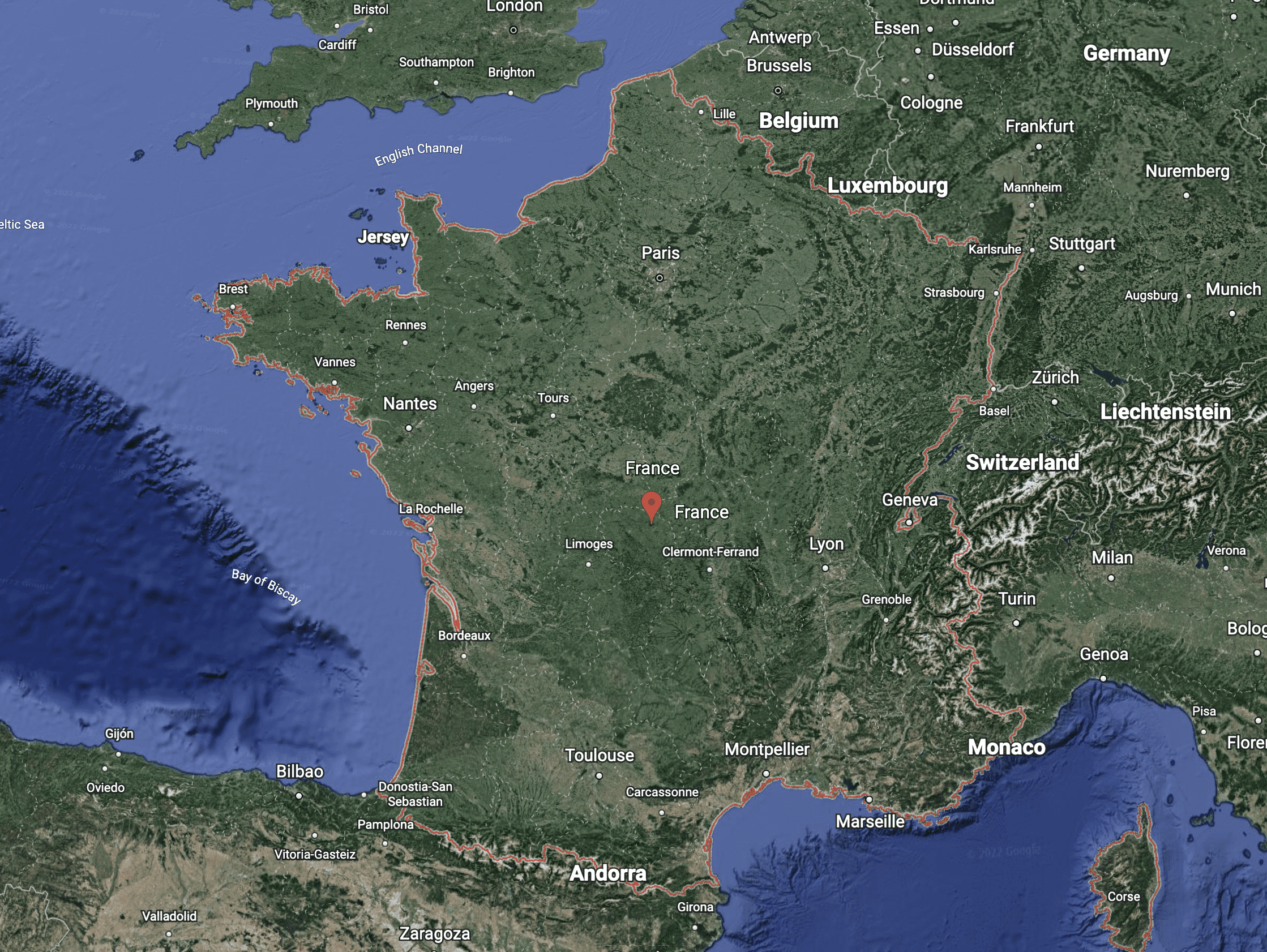Google Earth Satellite Image of France
