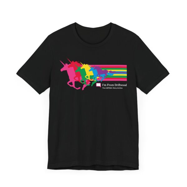 Black Unisex Jersey Short Sleeve Tee - I Love Unicorns, Too! - Image 3