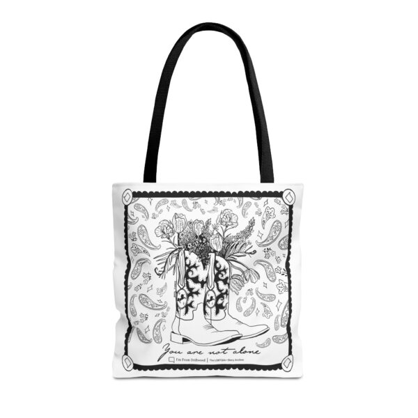 White Tote Bag (AOP) - You Are Not Alone - Image 5