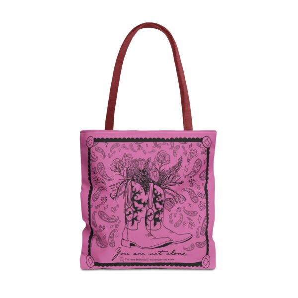 Pink Tote Bag (AOP) - You Are Not Alone - Image 21
