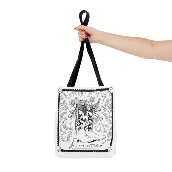 White Tote Bag (AOP) - You Are Not Alone - Image 4