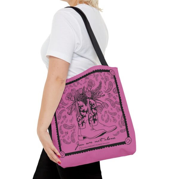 Pink Tote Bag (AOP) - You Are Not Alone - Image 8