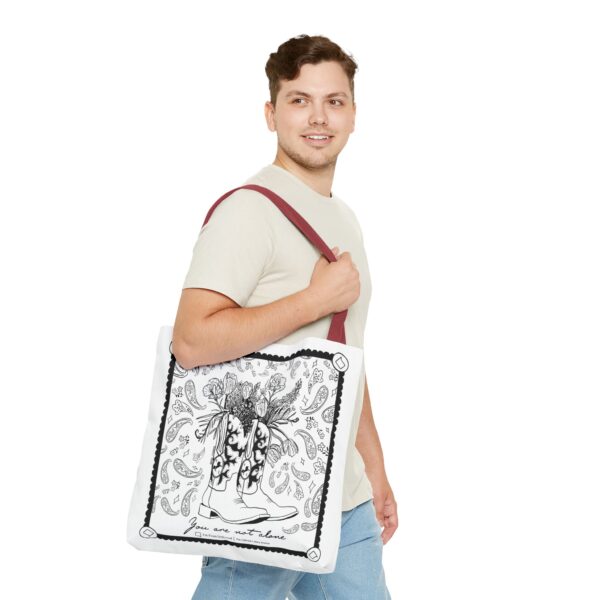 White Tote Bag (AOP) - You Are Not Alone - Image 23