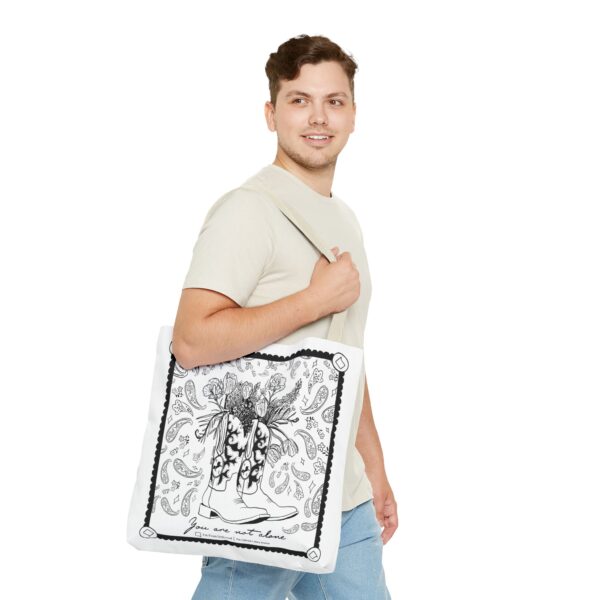 White Tote Bag (AOP) - You Are Not Alone - Image 47