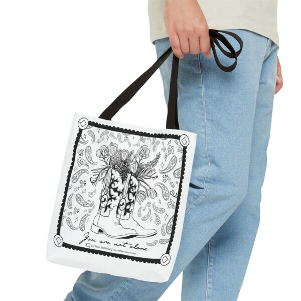 White Tote Bag (AOP) - You Are Not Alone - Image 3