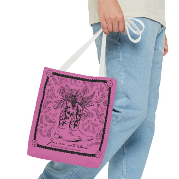 Pink Tote Bag (AOP) - You Are Not Alone - Image 27