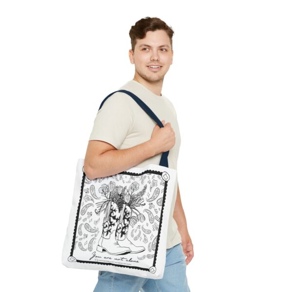 White Tote Bag (AOP) - You Are Not Alone - Image 59