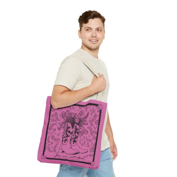 Pink Tote Bag (AOP) - You Are Not Alone - Image 47