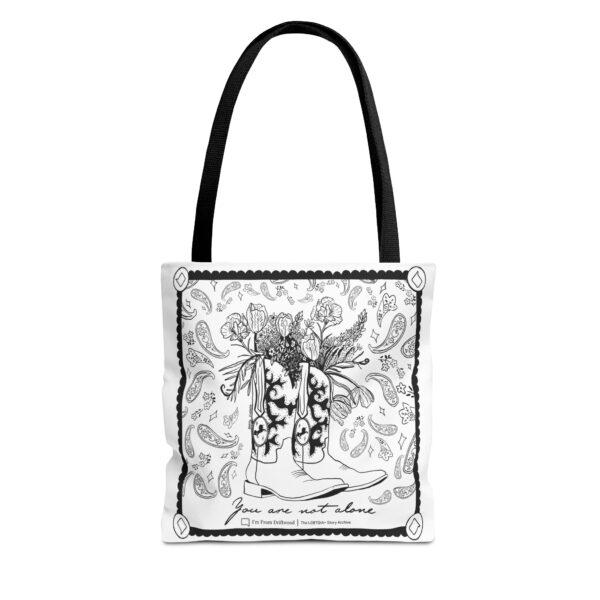 White Tote Bag (AOP) - You Are Not Alone