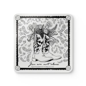 $20 Donation: Cork Coaster Set - "You Are Not Alone" (White)