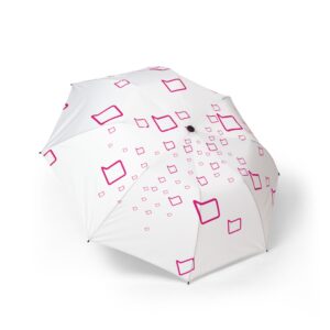 Chic Semi-Automatic Foldable Umbrella with Stylish Pink Geometric Design