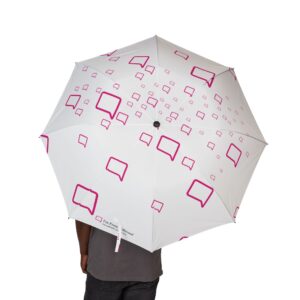 $45 Donation: Chic Semi-Automatic Foldable Umbrella with Logo Burst Design