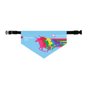 $25 Donation: Pet Bandana with clip, Unicorn Pride